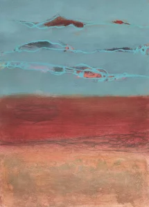 Susanne Wolf-Ostermann, Collage auf Leinwand in Acrylmischtechnik