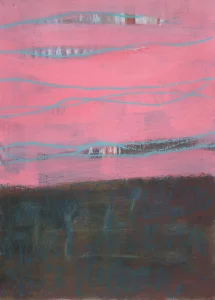 Susanne Wolf-Ostermann, Collage auf Leinwand in Acrylmischtechnik